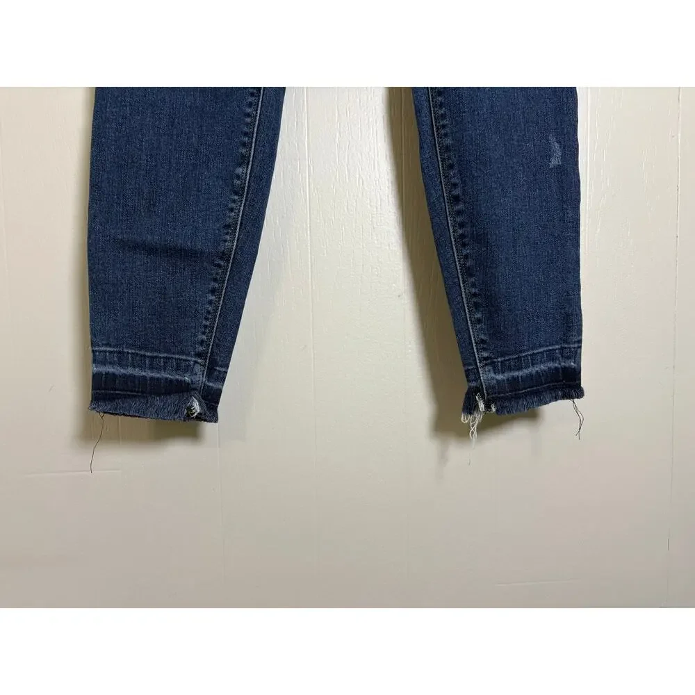 Spanx Medium Raw Hem Pull On Stretch Skinny Straight Leg Jeggings - Picture 4 of 6